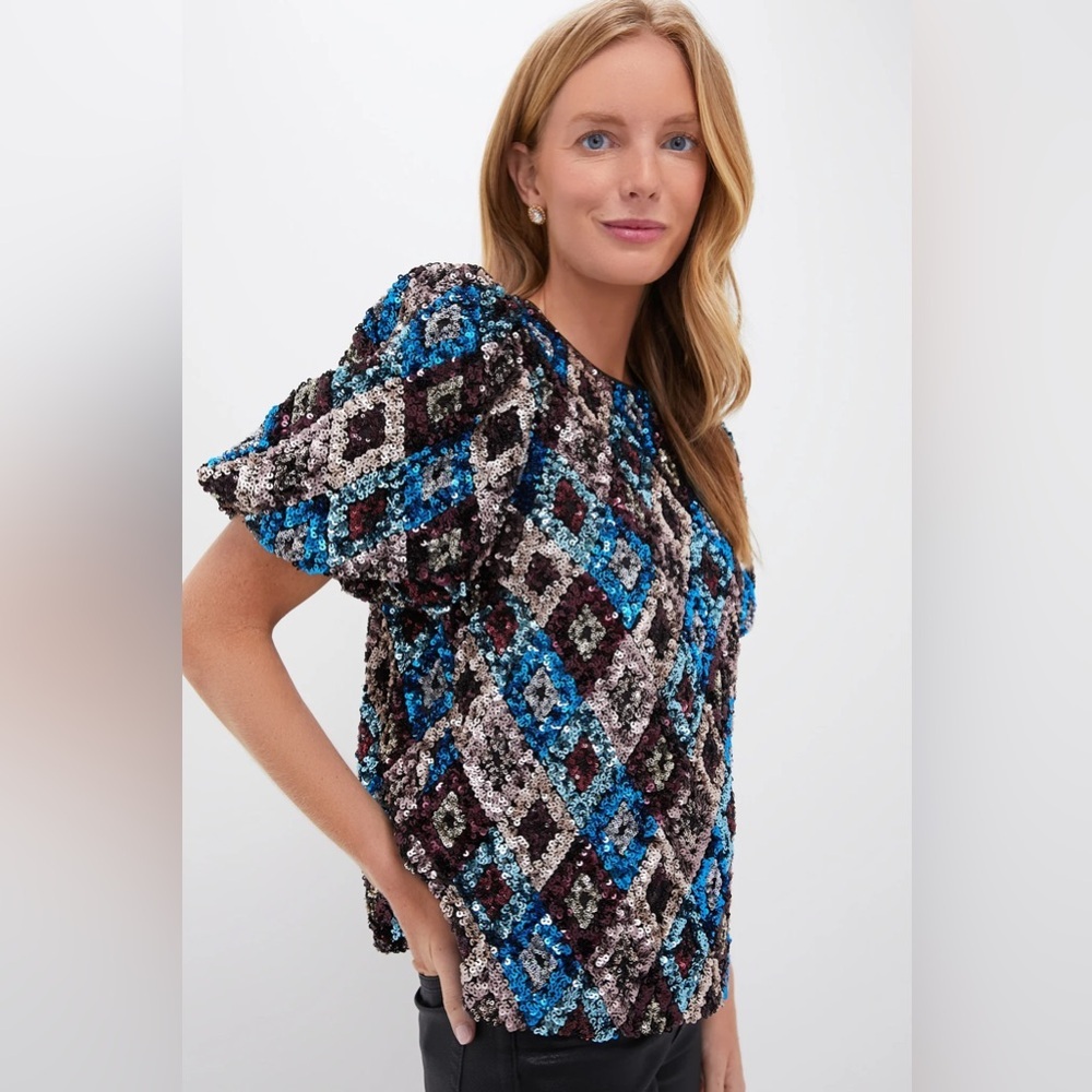 Pomander Place Multi Sequin Jada Blouse